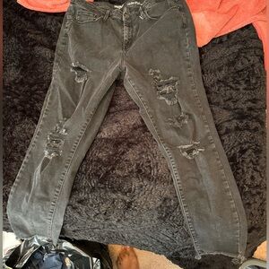 Black skinny ripped jeans